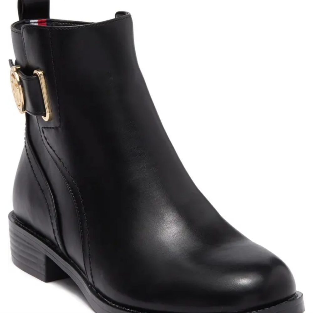 Logo Buckle Ankle Boot